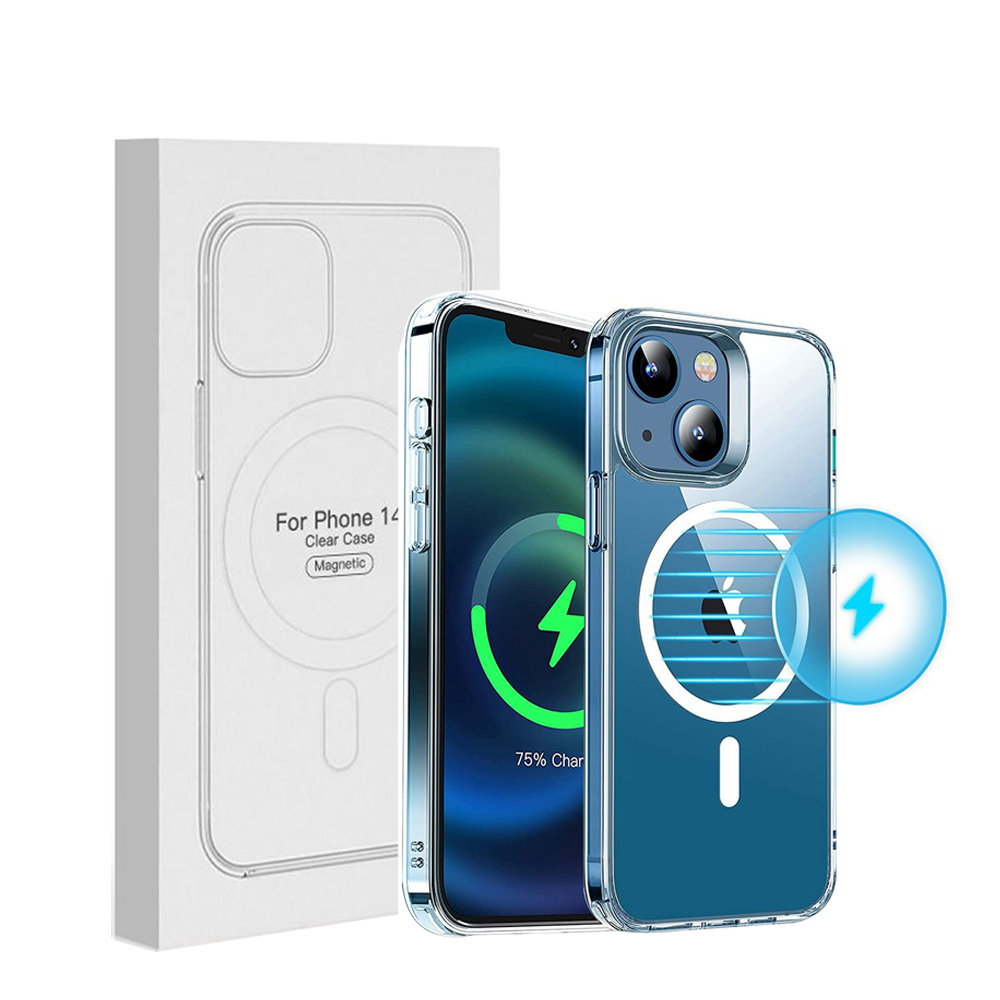 

Transparent iPhone Case Magnetic Acrylic Clear Cases for iPhone 14 13 12 11 Pro Max Mini 7 8 iPhone14 Plus XS XR Magsafe Support Wireless Charging Cover, Transparent(retail packaging)