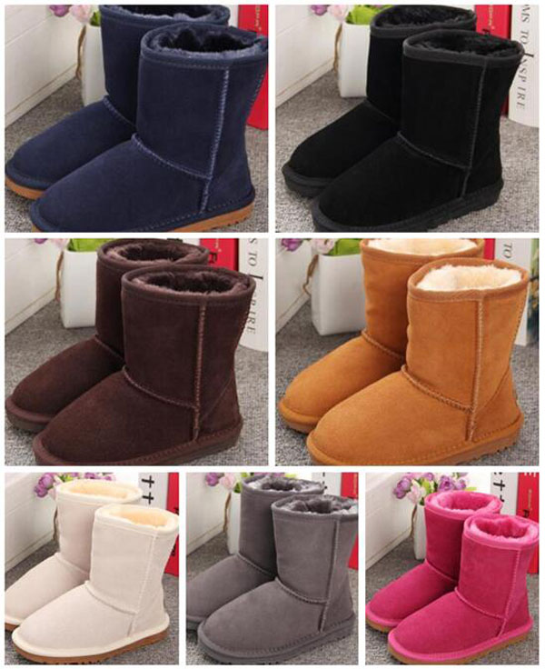 

Real Australia 5281 Kids Boys girls children baby warm snow boots Teenage Students Snow Winter Genuine Leather toddlers boots Shoes, Sand
