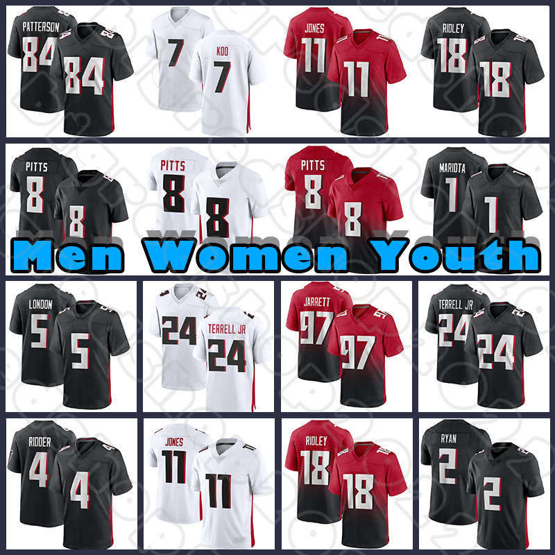 

8 Kyle Pitts 24 A.J. Terrell Jr 5 Drake London Football Marcus Mariota Jerseys Desmond Ridder Younghoe Koo Atlantas Falcon 18 Ridley Cordarrelle Patterson Julio Jones, Custom men (lieying)