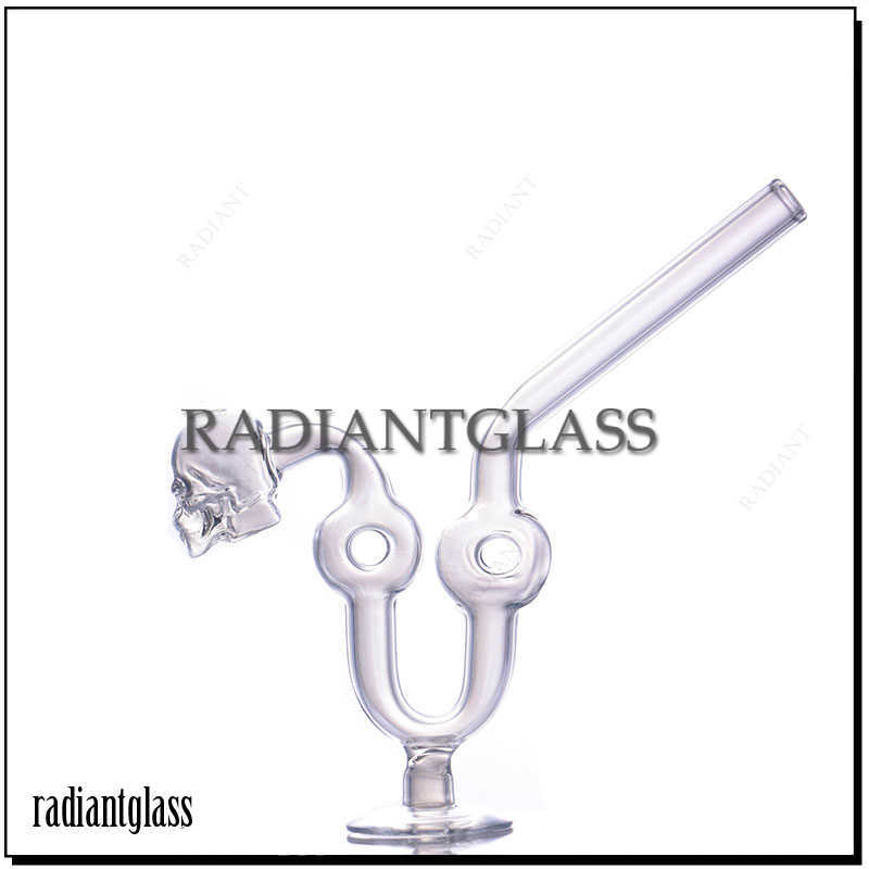 

6.38 inches oil Burner Pipe U Shape Electro-Plating Colors Mini Handcraft glass smoking pipes for water bong