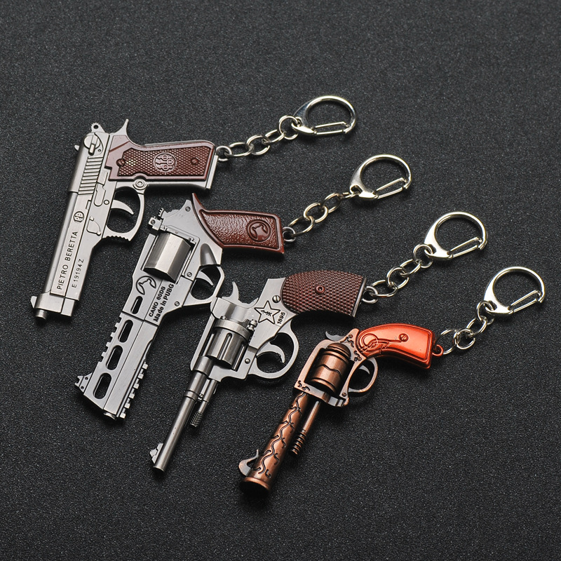 

Game peripheral Keychains keyring lanyards 98K pan model alloy Keychain anime glove fist key ring car metal pendant