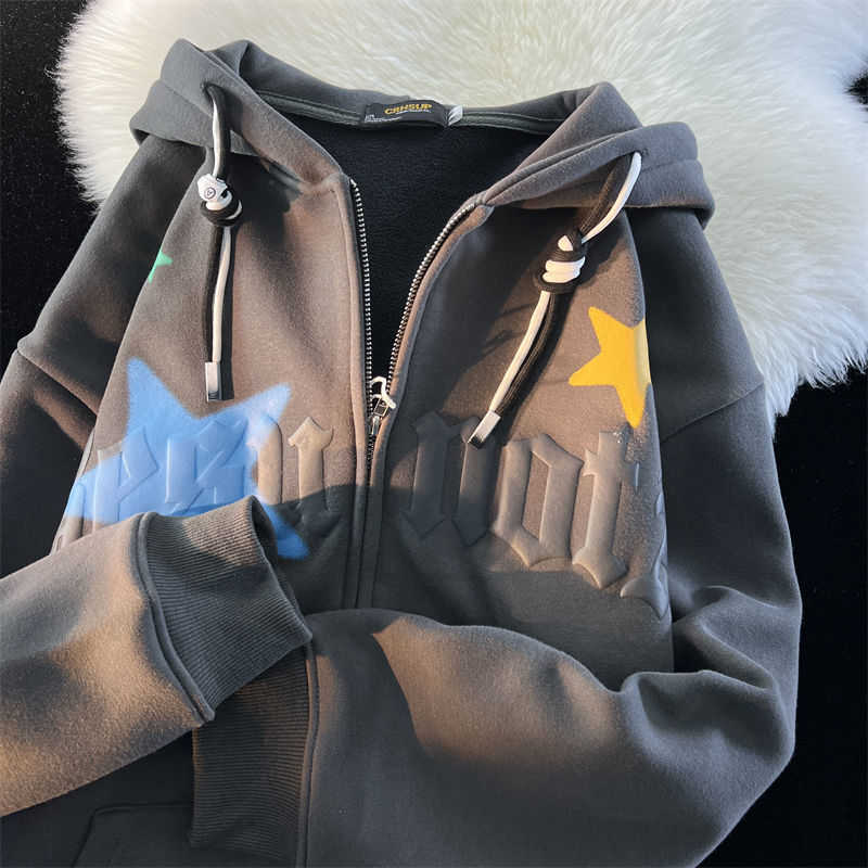 

Hoodies Streetwear Star Letter Printed Zip up Hoodies Women Sweatshirt Autumn Winter Clothes Women Long Sleeve Harajuku y2k clothes Y2209, Random small gifts
