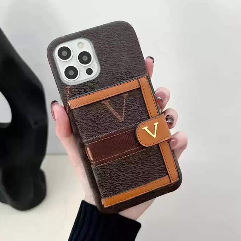 

For Iphone Cell Phone Cases Pocket Case Ers Leather Card New Shoulder Strap Rope Lanyard Cover 11 12 13 Pro Max X Xs Xr 7 8 Plus D229303F