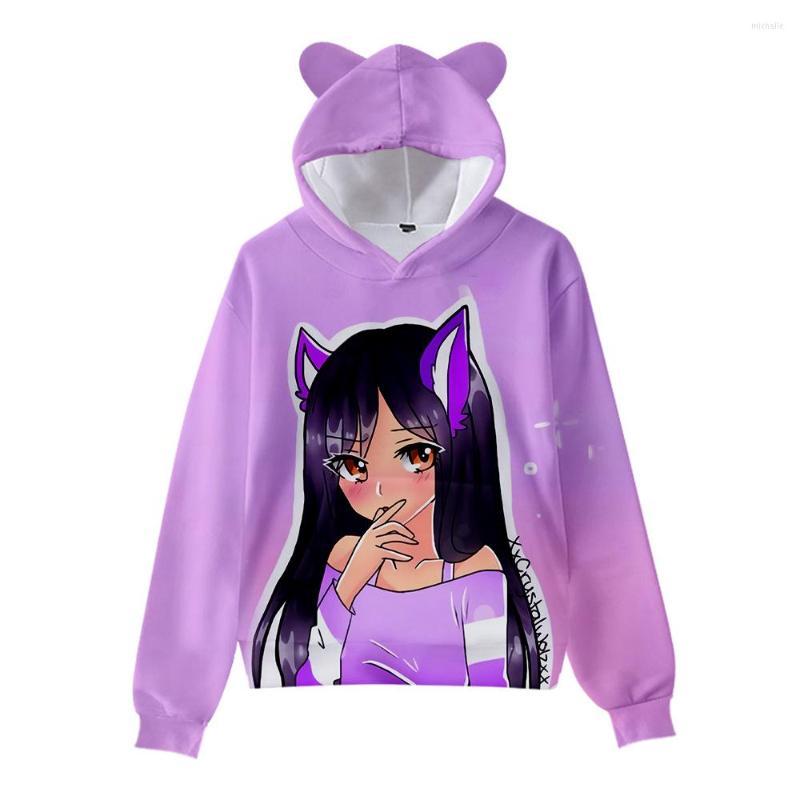 

Men's Hoodies Aphmau Hoodie Boys Girls Cat Ears Sweatshirt Harajuku Streetwear Kids Cartoon Kawaii 3D Pullover Hooded Autumn Clothes, 001