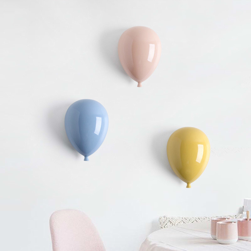 

Decorative Objects Figurines Ceramic Balloon Wall Hanging Decoration Mounted Art Kids Room Home Decor Goodies s For 220930