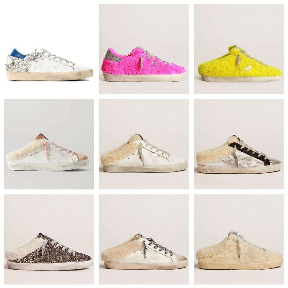 

#Golden#Gooses#Sneakers Luxury Super star Sabot Sandals Golden Sneakers Woman casual shoes Italy brand Sequin Classic White Do old dirt274Y, Star23 red star