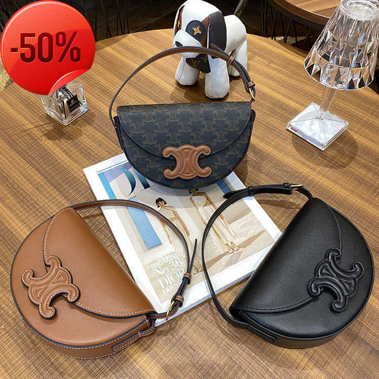 

50% Off Factory Sale Clearance Designer Evening Bags Tote Triumphal Arch Female 2022 and Winter New One Shoulder Crossbody, Caramel