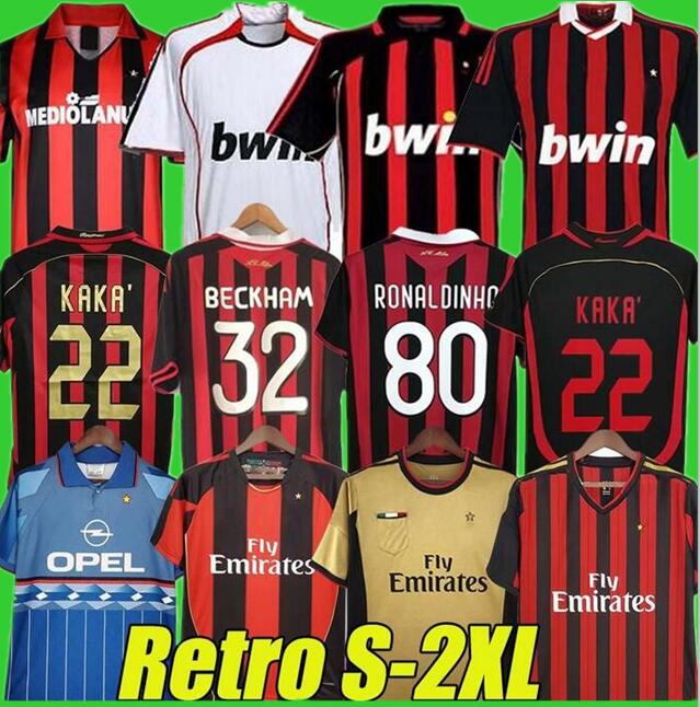 

Retro Soccer Jersey 1990 2000 2006 2007 2009 2010 2012 2014 MILAN football shirt Gullit 1988 96 97 Van Basten KAKA Inzaghi BECKHAM RONALDINHO Vintage Classics jerseys, 2013-14 away