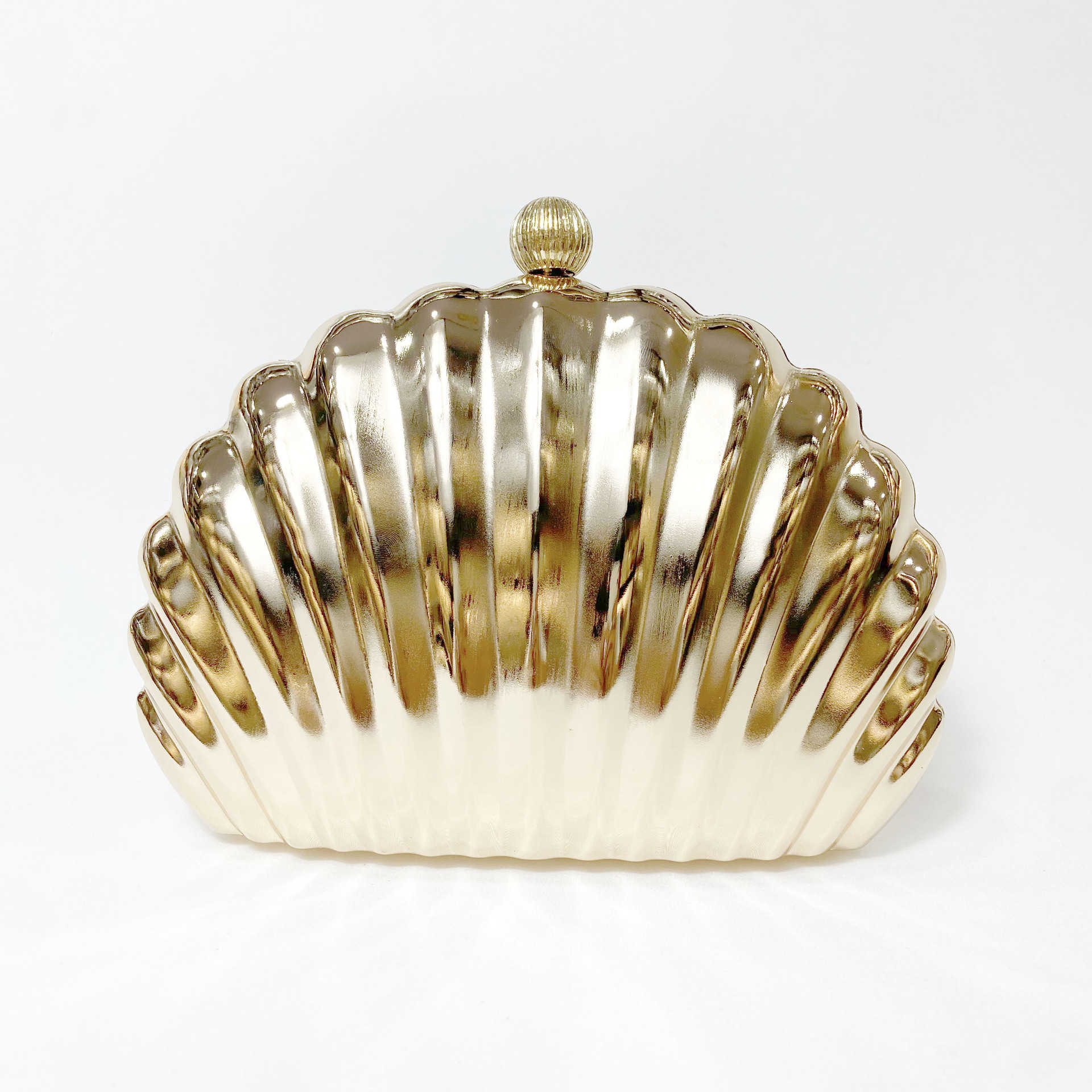 

Evening Bags 2022 New Metal Evening Clutch Purse Shell Shaped Wedding Wallets Mini Banquet Shoulder Bags 3 Colors Drop Shipping L220929, Black