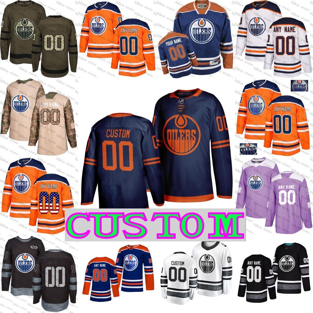 

Hockey CUSTOM Edmonton Oilers Jersey Ethan Bear William Lagesson Evan Bouchard Shane Starrett Kailer Yamamoto Caleb Jones Tyler Benson Dylan, Men s-3xl