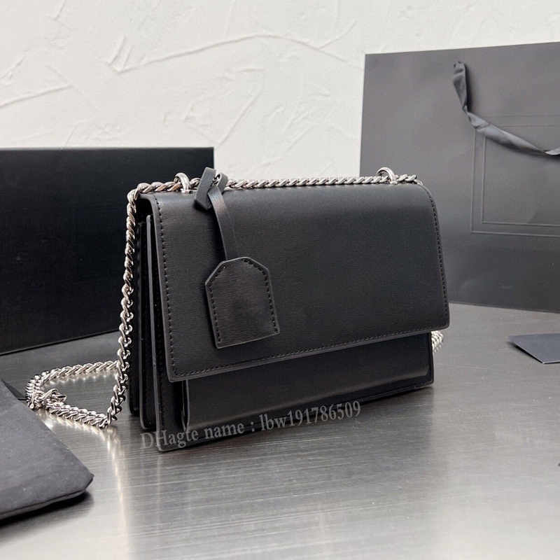 

Top quality Luxury Designer zuolan sunset Bag Classic Black Women yslity Gold Silver Chain Y Envelope shoulder bag Toothpick pattern le, Package