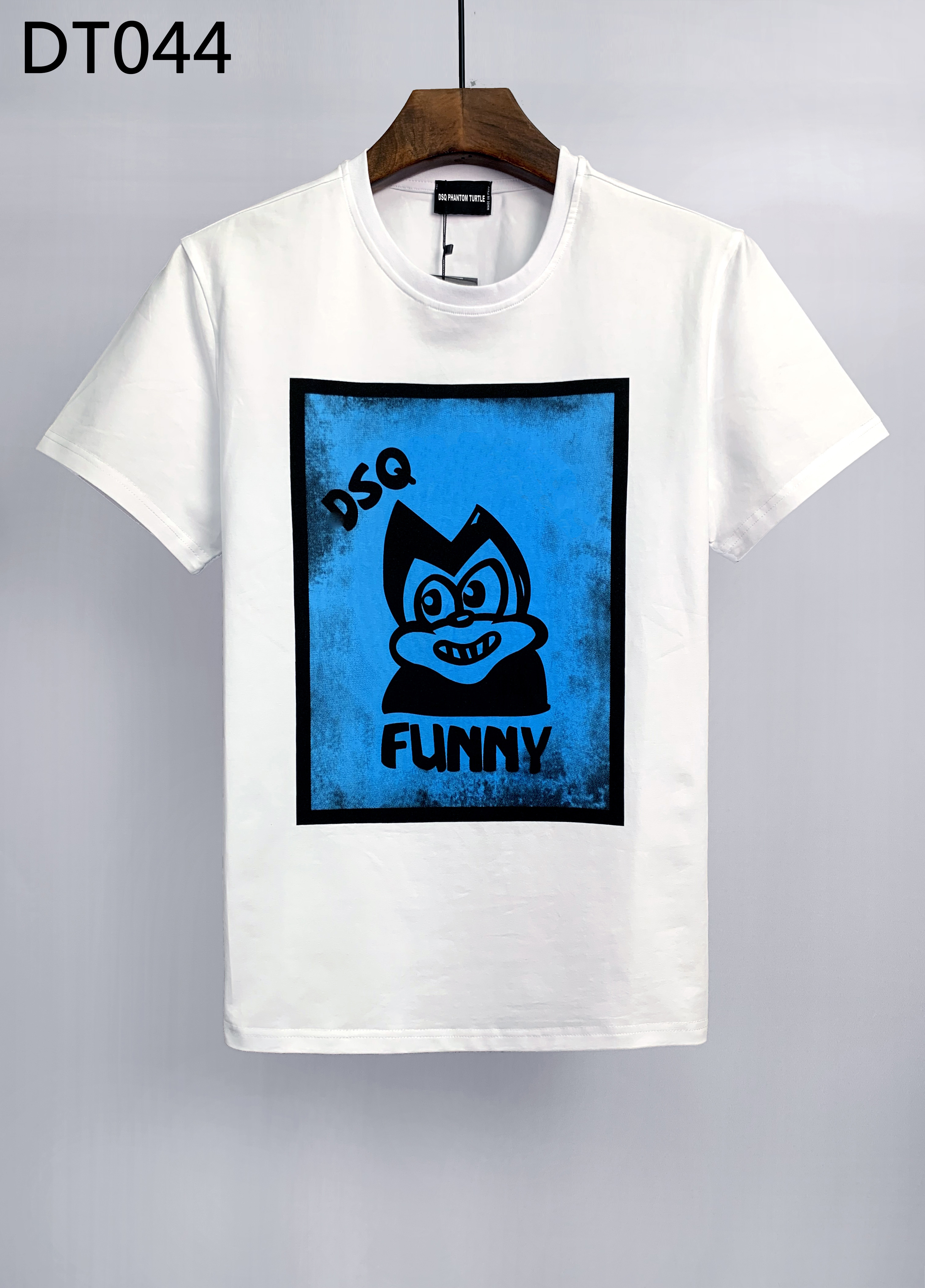 

DSQ PHANTOM TURTLE TEE White Black Men's Print Cool T- SHIRT Summer Short Sleeve Cotton T Shirt Mens Brand Clothing Comfortable Male T-shirt Plus Size M  XL 2XL 3XL 842534