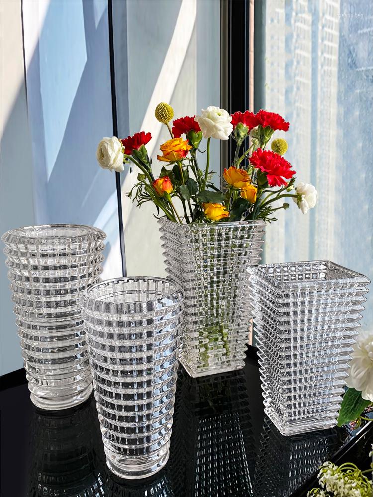 

Vases Entry Lux Style Vase Decoration Living Room Flower Arrangement Ins High Sense Internet-Famous Crystal Glass Holder