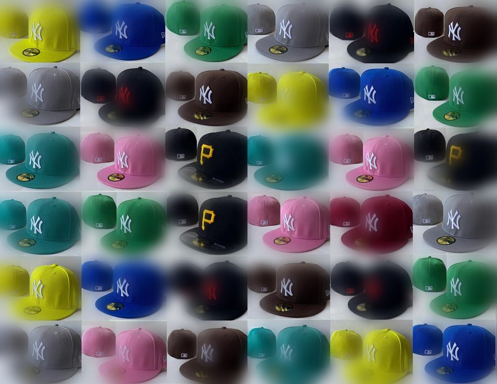 

New Green Color Baseball Fitted Hats Classic Team Navy Blue Colors New Yorki Hip Hop Sport Men's Full Closed Design Caps Chapeau Light Grey