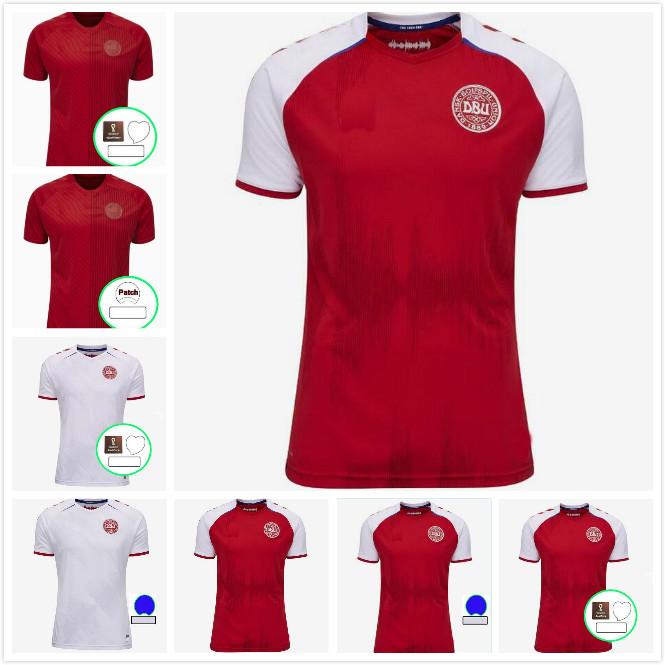 

22/23 2021 2022 Denmark Soccer Jersey 21 22 dinamarca camisetas Eriksen HOjbjerg Yussuf Christensen Home Away Top Thai National Football Shi