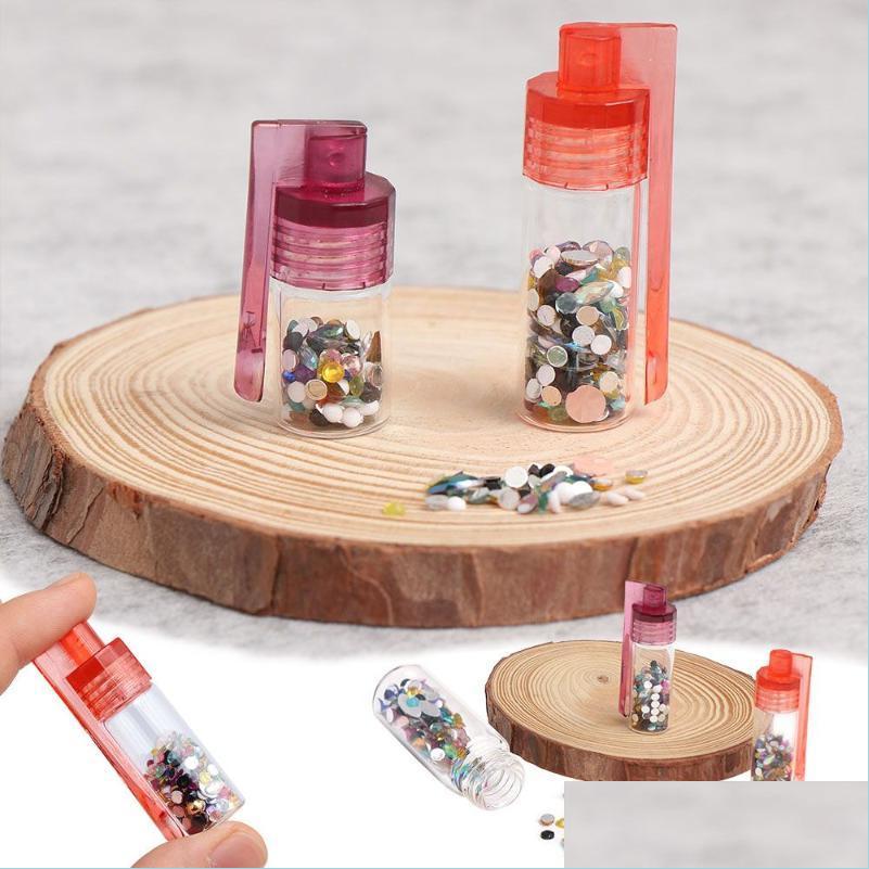 

Storage Bottles Jars Storage Bottles Jars Random Color Household Glass Vial With Spoon Case Box Refillable Bottle Container Drop D Dhvmf