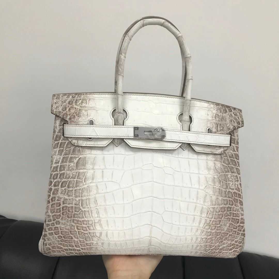 

Herme Bags Birkins Himalayan Li's same Himalayan bag with lock leather bag Women's handbag 30 medium size high-end, White himalayan white