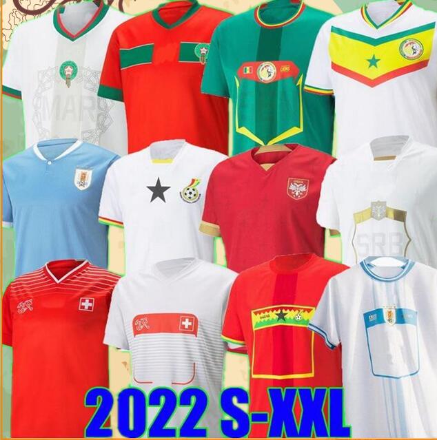 

2022 2023 Morocco soccer jersey Senegal MANE Hakimi Ghana 22 23 Switzerland KOULIBALY maillot Serbia football uniforms shirts VLAHOVIC MITROVIC TADIC Uruguay away, Senegal away+wc patch