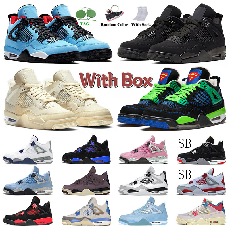 

Quick Refund Jumpman 4 With Box Basketball Shoes Mens Womens Midnight Navy Doernbecher Unc Black Cat IV Cactus Jack Offs White 4s Sail Pink Designer, 36-47 doernbecher