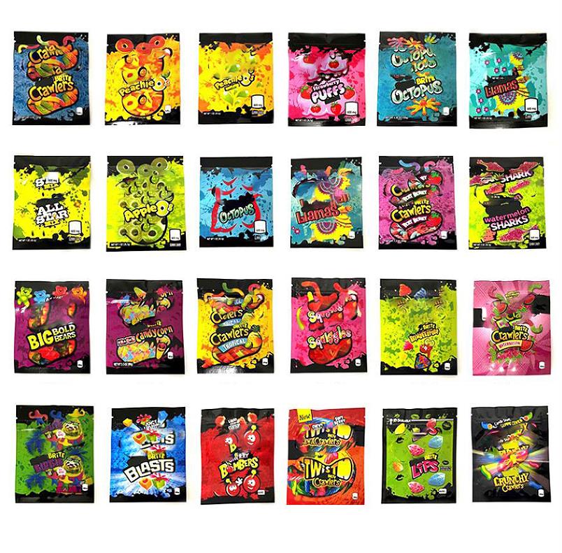 

Stock sale 600mg Edibles Packaging mylar bags heat seal zipper plastic gummies 500mg dgdry