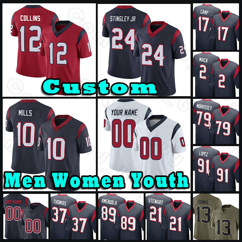 

24 Derek Stingley Jr Kenyon Green Football Jerseys Roy Lopez Davis Mills Jimmy Morrissey Marlon Mack Jalen Camp Texans M.J. Stewart Tavierre Thomas Nico Collins Nelson, Custom youth(d z r)