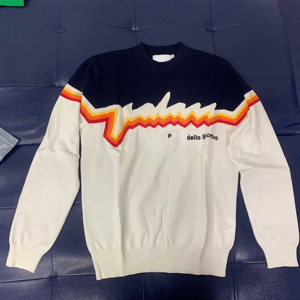

Designer Sweater P alace Classic Big Triangle Contrast Color Round Neck Long-sleeved Wool Sweaters Fashion Outdoor Sports coat man pullover, No.2