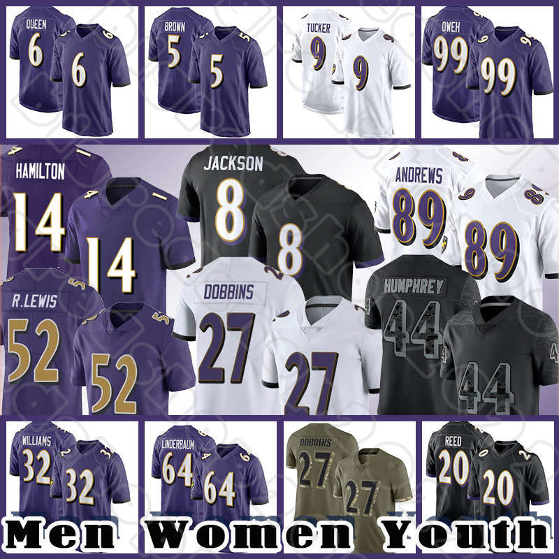 

8 Lamar Jackson 89 Mark Andrews 14 Kyle Hamilton Football Jerseys Baltimores Raven Justin Tucker Patrick Queen Ray Lewis J.K. Dobbins Marlon Humphrey Ed Reed Bateman, Custom men (w y)