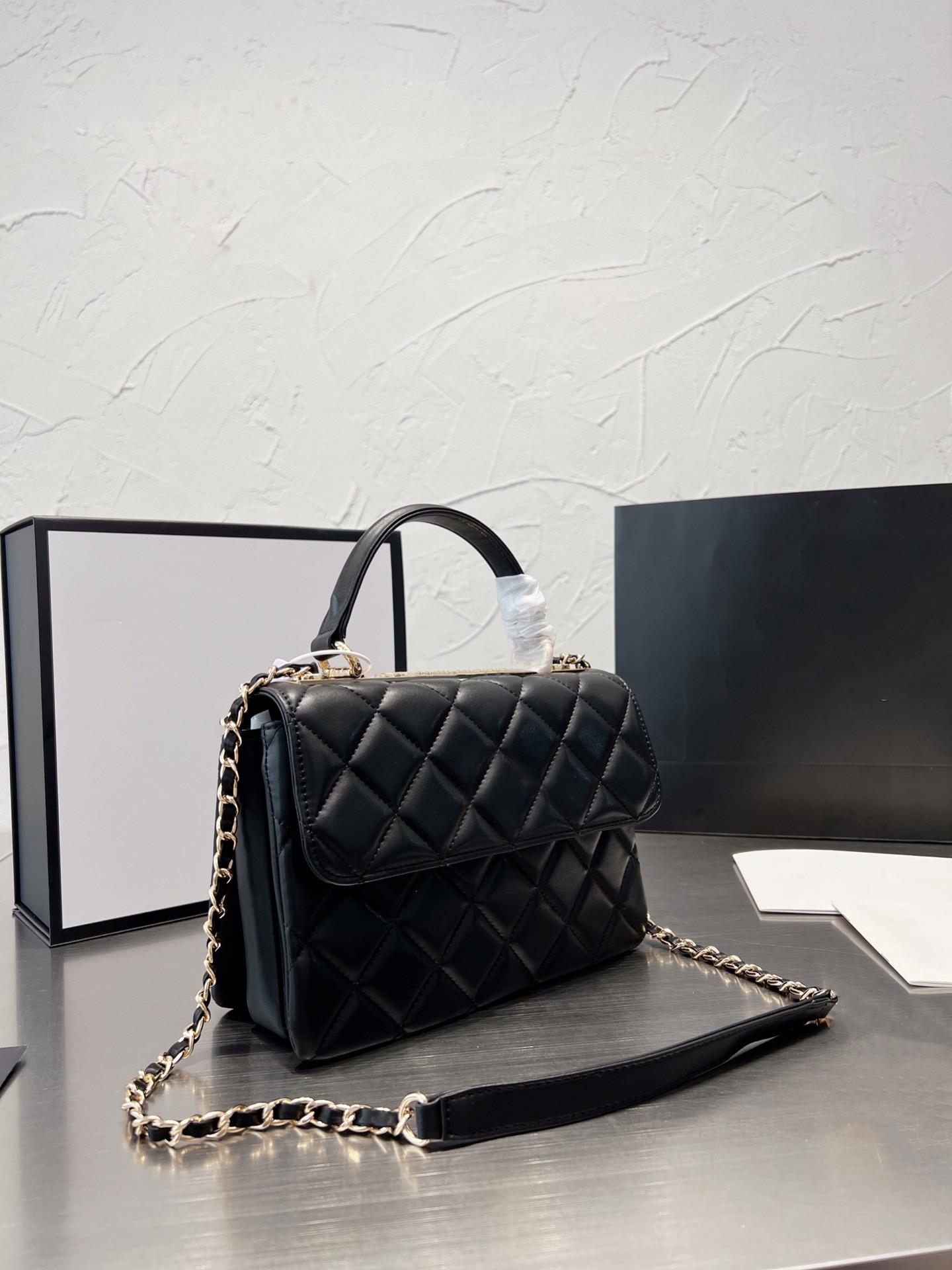 

CC Bag Shopping s 22ss Womens Classic Trendy Flap Totes Quilted Calfskin Gold Metal Hardware Leather Chain Diamond Designer Crossbody Body Fashion Handbag, Pink