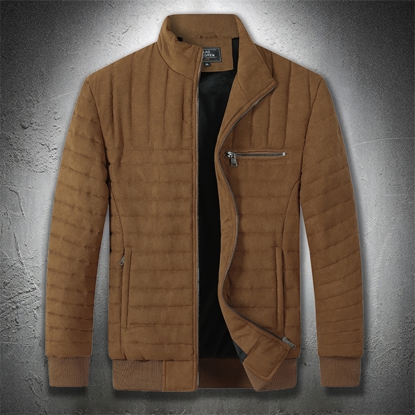 

Mens Jackets Vintage Men Stand Collar Fleece Fashion Clothing Retro Style Casual Autumn Winter Coats Thicken 220930, Black