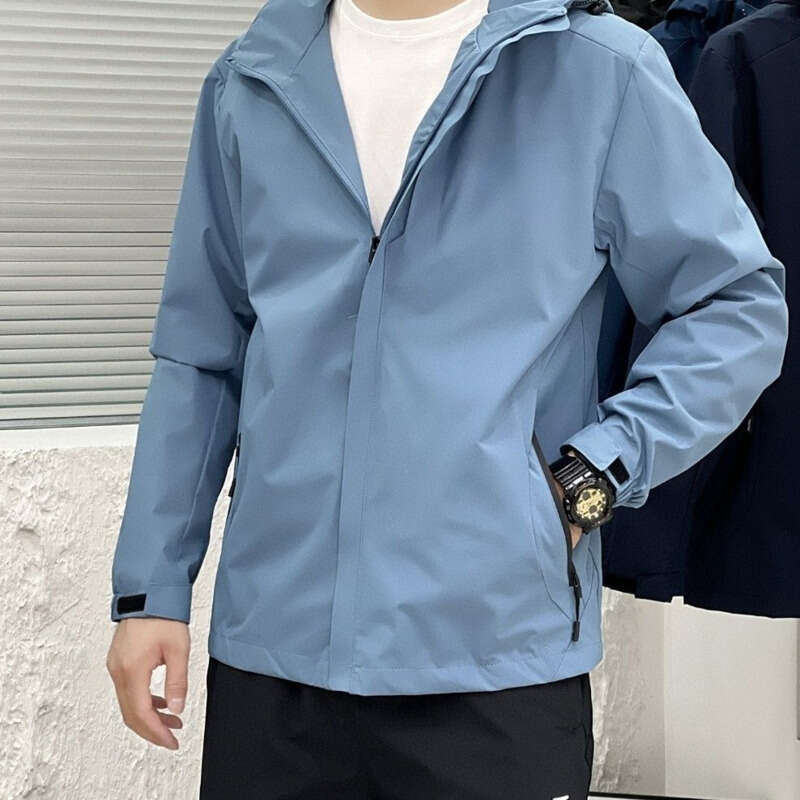 

Arc Mens Jacket Outdoor Sports Hooded Jackets Designer Hoodie Nylon Waterproof Zipper Cardigan Coat Large Size Sportswear 4xl 5xl, Blue