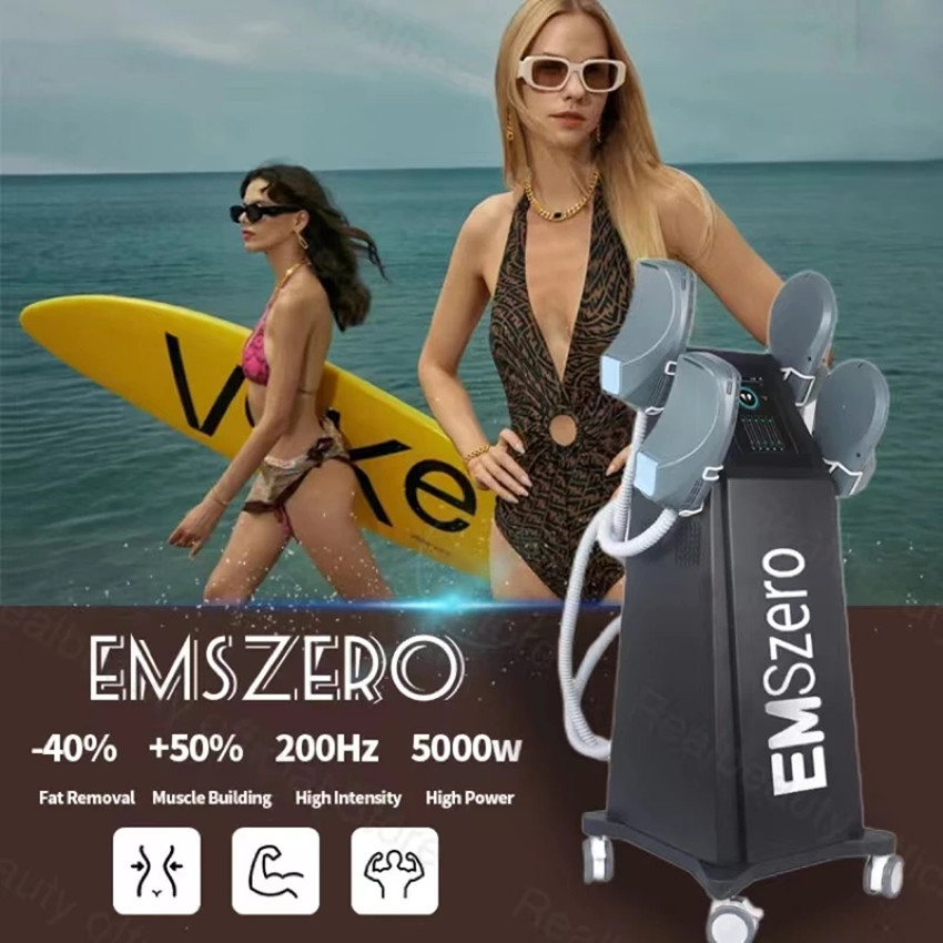 

HIEMT EMS Neo Machine EMSzero Muscle Building Stimulator RF Slim Body Contouring 13 Tesla Fat Burning Device 4 Handles /Pelvic Pads Optional
