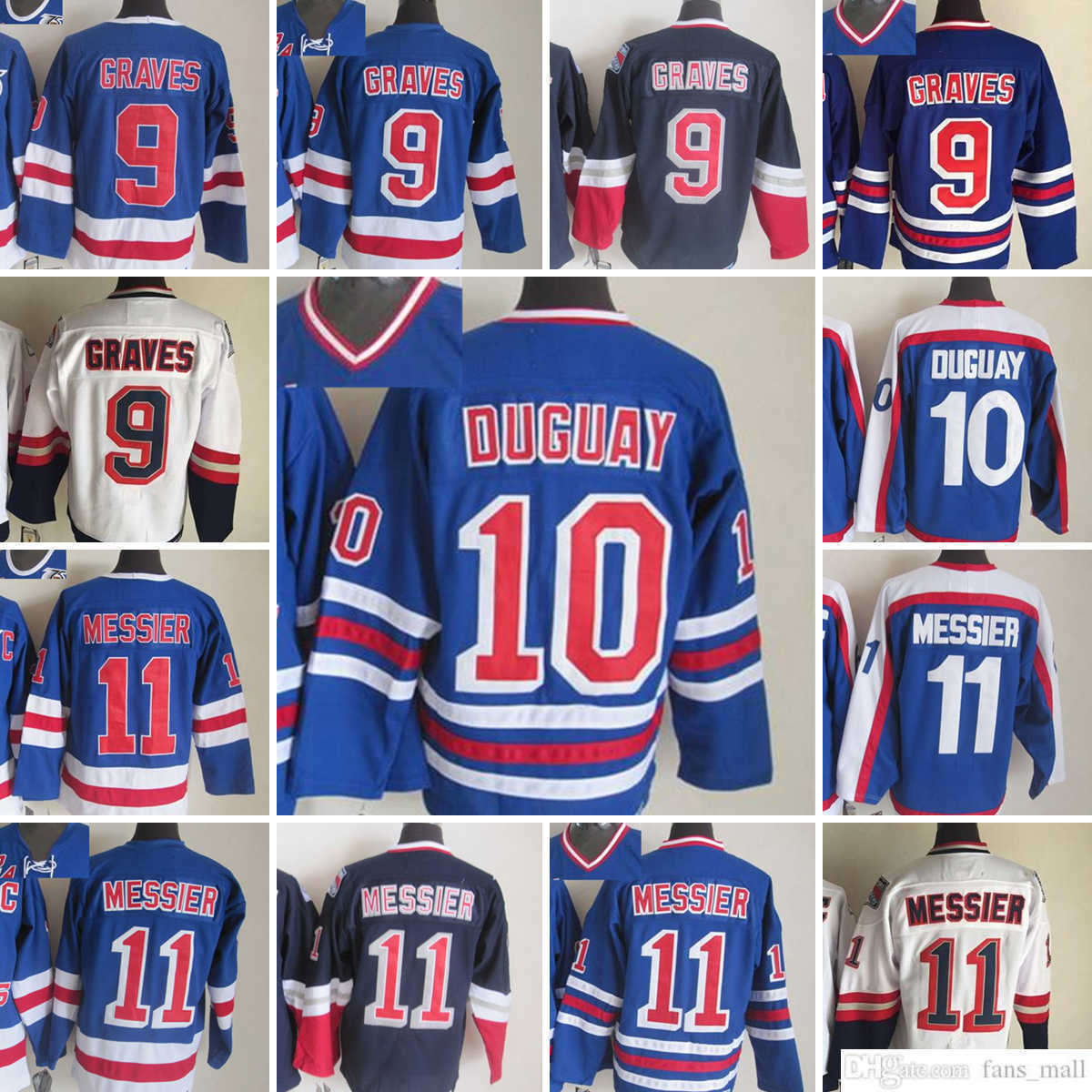 

Movie CCM Vintage Ice Hockey 9 Adam Graves Jerseys 10 Ron Duguay 11 Mark Messier Men Embroidery Jersey Blue White Orange, Separatejerseys. tell me on order