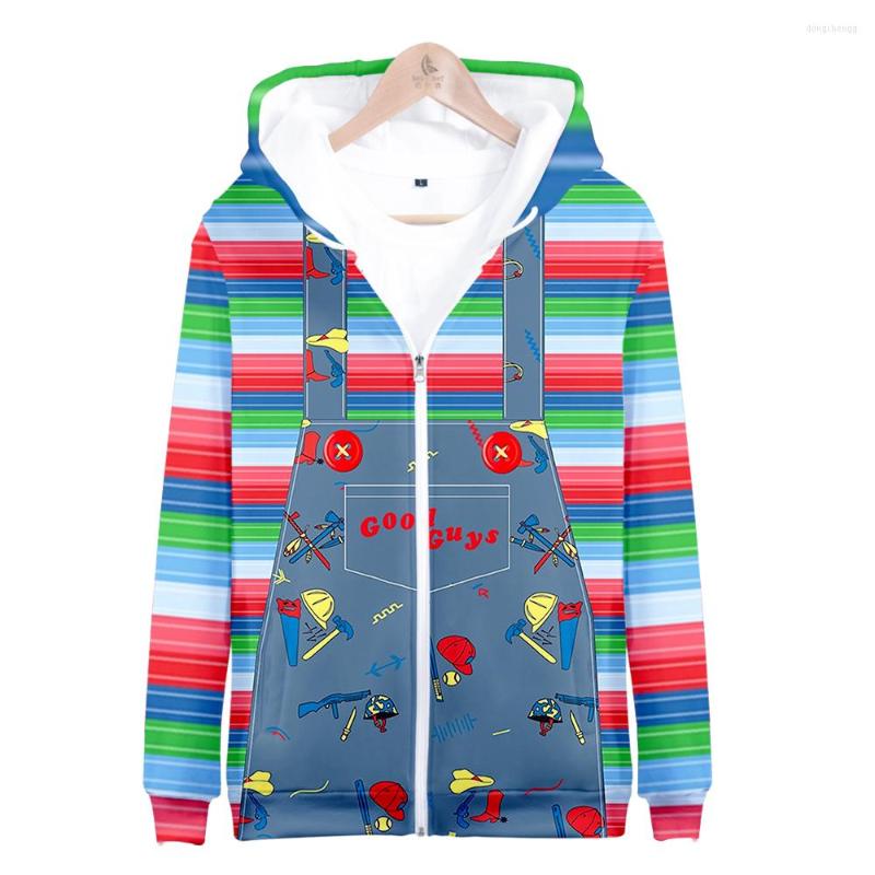 

Men's Hoodies Chucky Season 2 Merch Zipper Autumn Winter Men/Women Streetwear Zip Hooded TV Series Halloween Cosplay Sweatshirt, As shown
