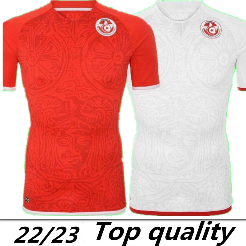 

2022 Tunisia Soccer Jerseys National Team Mens MSAKNI HANNIBAL 22 23 MAALOUL SLITI KHENISSI Home Red Away Football Shirts Short Sleeve Aldult Uniforms sets 2023