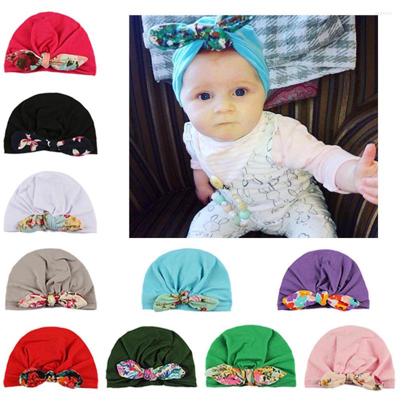

Hats 1pcs Chosen Girls Boys Soft Turban Ear Knot Cap Beanie Hat Muslim India Bohemian Bows, Grey baby hat