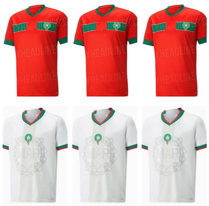

New 2022 2023 Morocco soccer jerseys home away 22 23 maillot de foot Ziyech Boufal FAJR Munir Ait Bennasser Amrabat football shirts