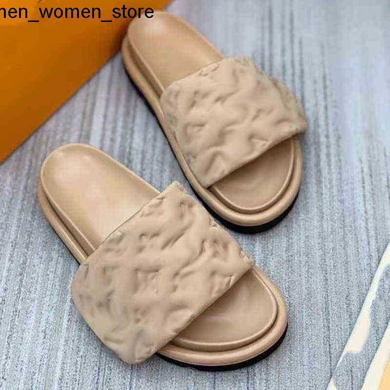 Sandales Femmes Sandale Mules Slippers Designers Pool Pool Mules Mules Sunset Flat Comfort Velcro Boucche avant rembourrée à la mode facile à por