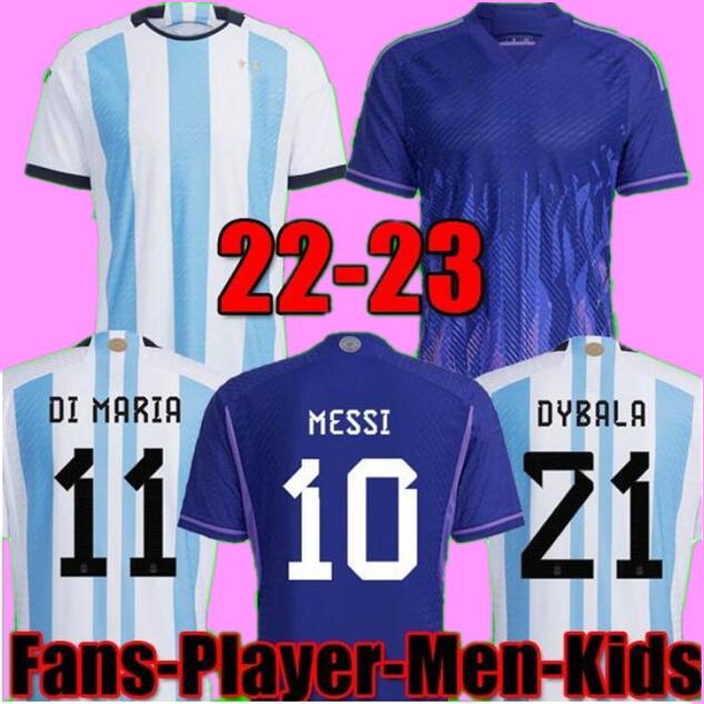 2022 Argentine ¢ l'ext←rieur du soccer Jersey Dybala Aguero Maradona Home World 22 23 Fans de fans de tasse Home 2023 Tagliafico Camisetas de Fut