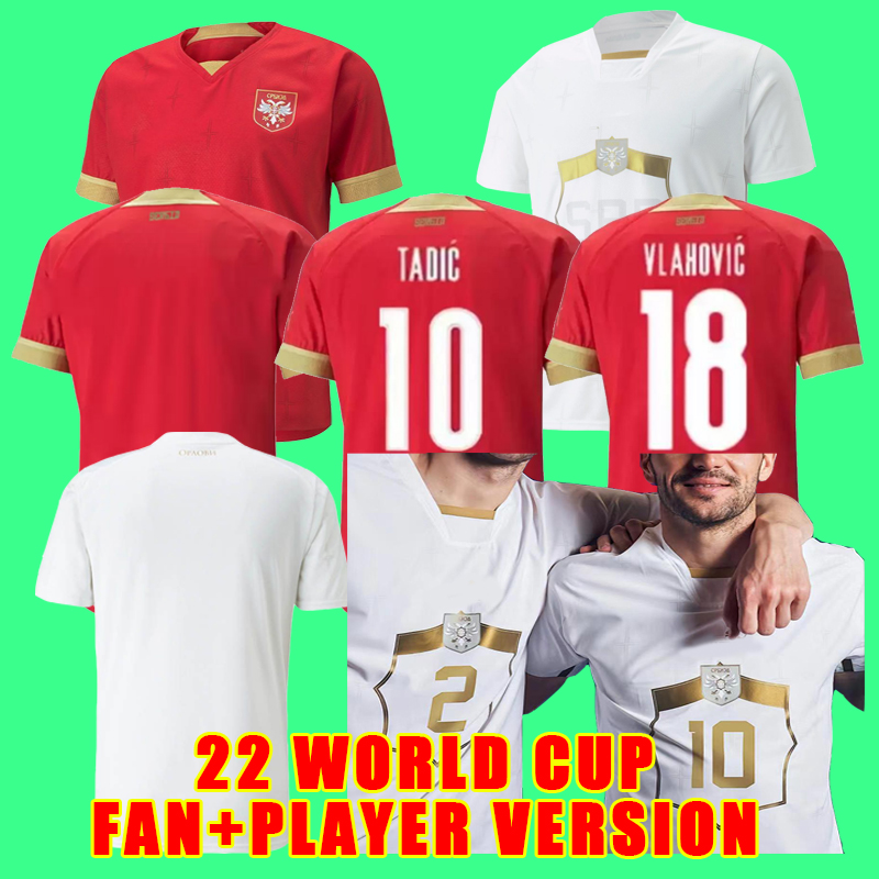 

2022 SERBIA soccer jerseys Tops Serbie TADIC MITROVIC North Macedonia Armenia Vlahovic MILIVOJEVIC 22/23 Kostic KOLAROV SERGEL JOVIC Men football shirt uniforms, 22 home