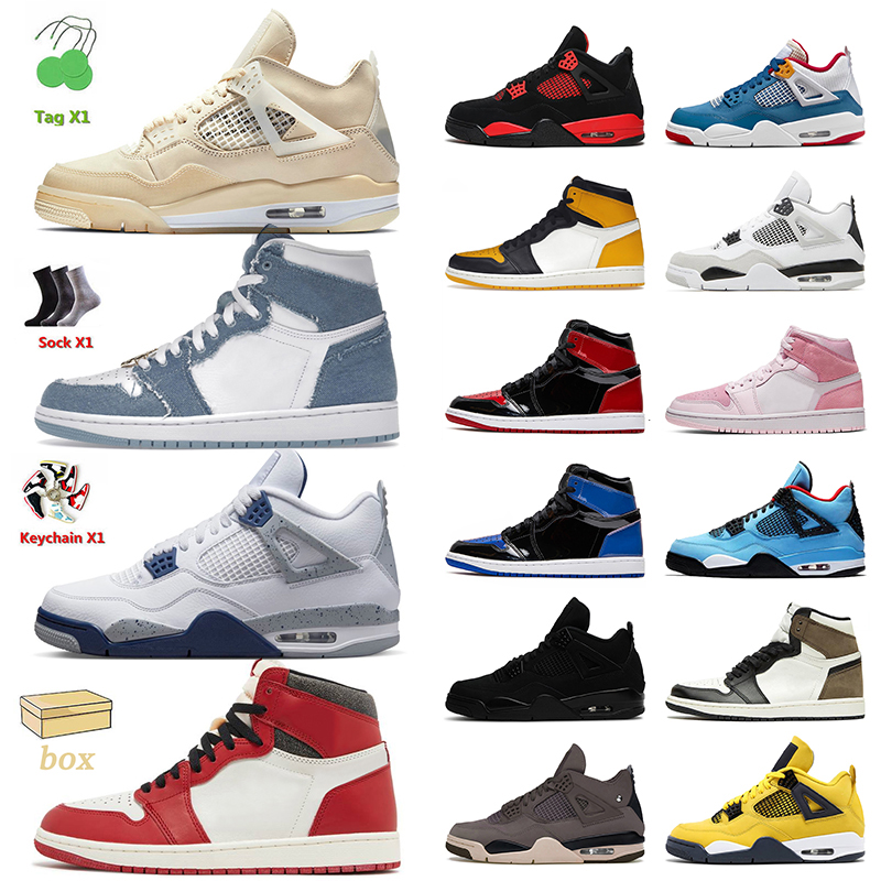 

Sail Midnight Navy 4s Basketball Shoes Denim 1s Jumpman 4 1 High OG Lost Found Taxi Patent Bred Red Thunder Oreo A Ma Maniere Military Black, B12 cactus jack 36-47