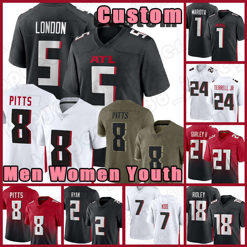 

Drake London Kyle Pitts Football Jersey Marcus Mariota Younghoe Koo Cordarrelle Patterson Atlantas Falcon Matt Ryan A.J. Terrell Jr Desmond Ridder Ridley Julio Jones, Custom men (liey)