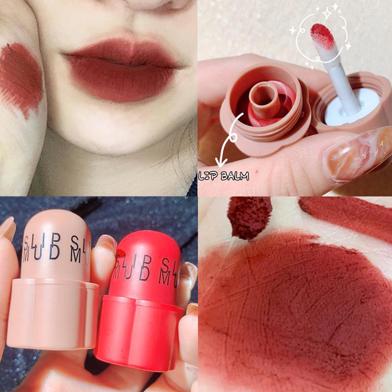 

Lip Gloss 1PC Nude Matte Lipstick 6 Colors Waterproof Long Lasting Non-Stick Cup Pigment Tint Velvet Glaze Makeup, A01