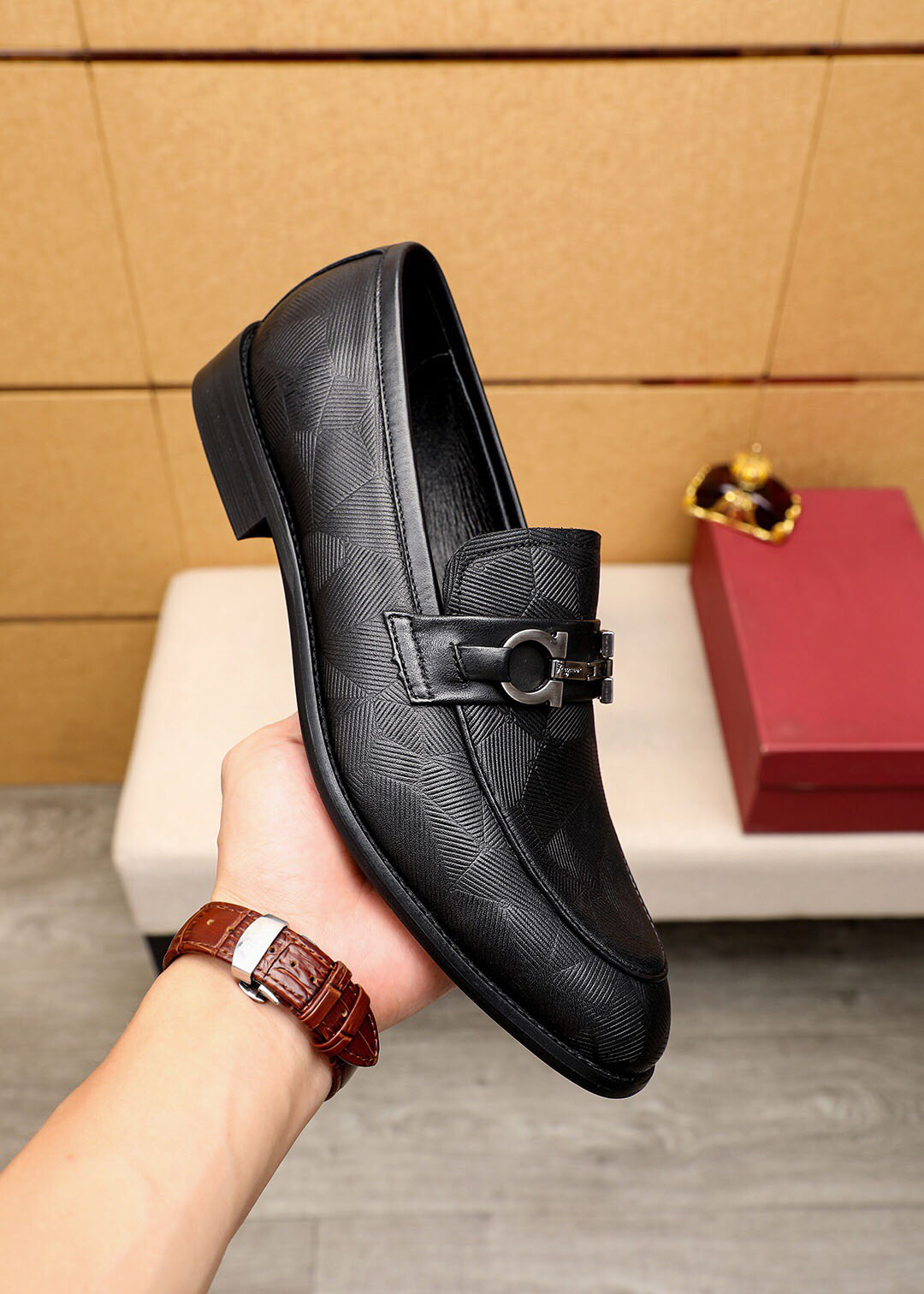 

High Quality Men's Genuine Leather Comfortable Dress Shoes Brand Designer Formal Business Wedding Fashion Slip On Oxfords Size 38-46, Black
