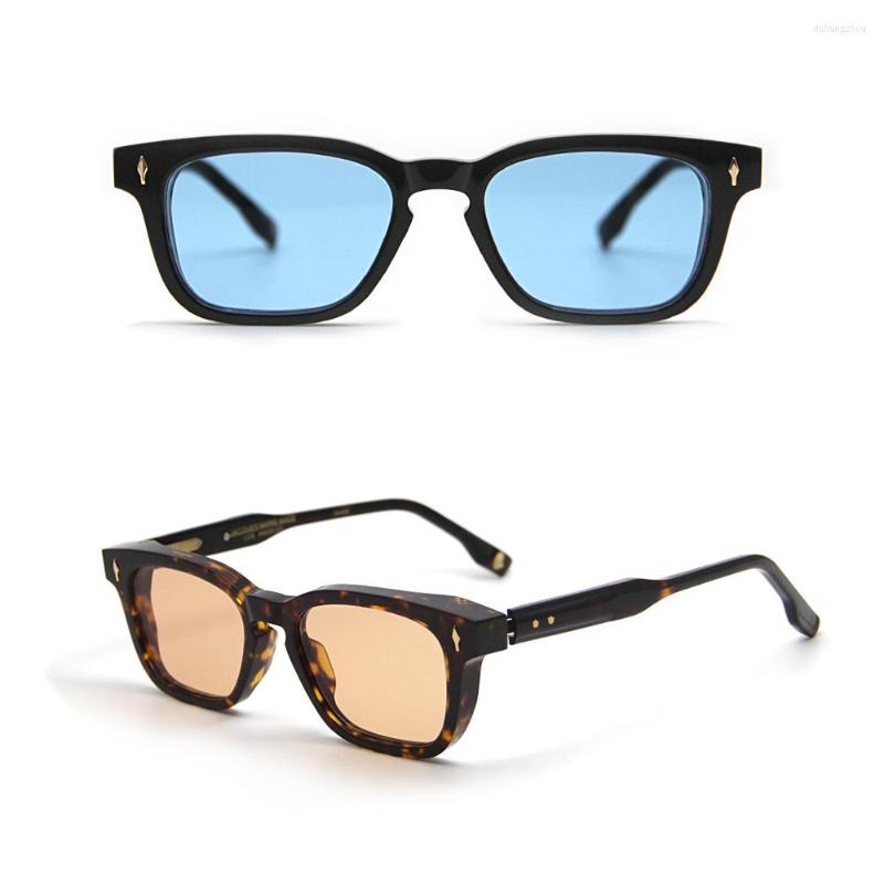 

Sunglasses High Quality Jacques Retro Vintage Square Acetate Frame PRUDHON Men Marie Women Custom Optical Myopia Color Lens