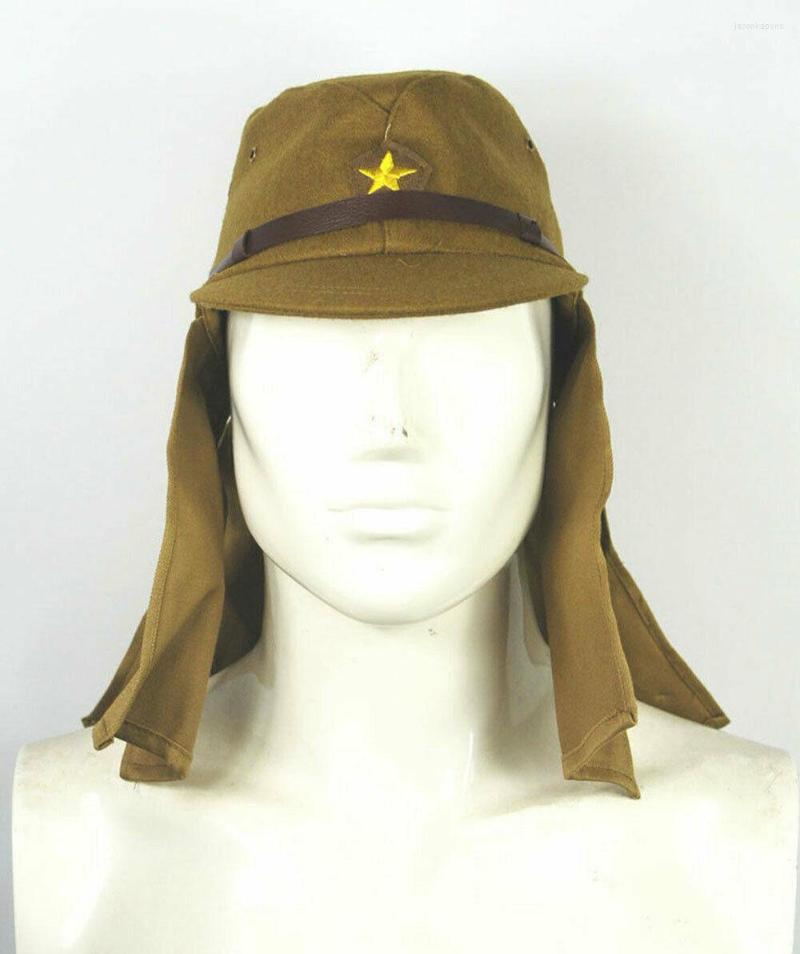 

Berets Reproduction WWII Japanese Army IJA Soldier Field Wool Cap Hat With Neck Shade Flap Military Store 5605101, Picture shown