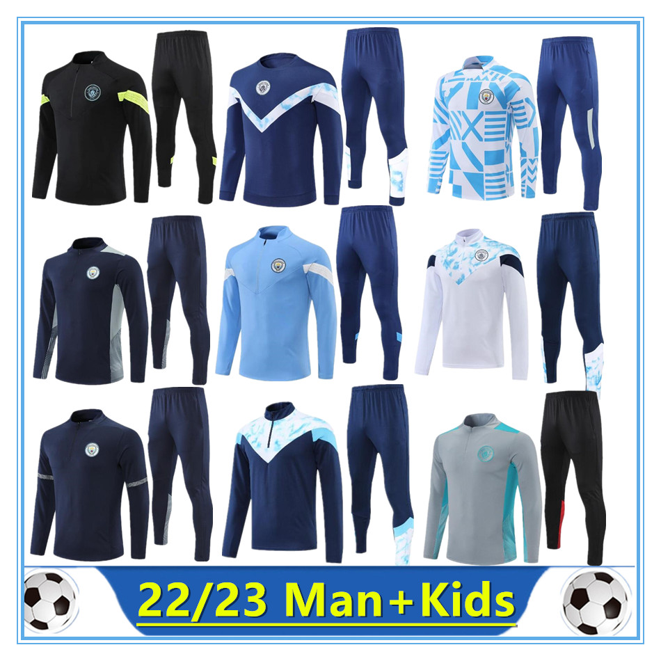 

22 23 HAALAND soccer jersey tracksuit DE BRUYNE MANS CITIES GREALISH STERLING FERRAN MAHREZ MANCHESTERS FODEN 2022 2023 training suit uniforms men kids kit sets, 22/23 fans10