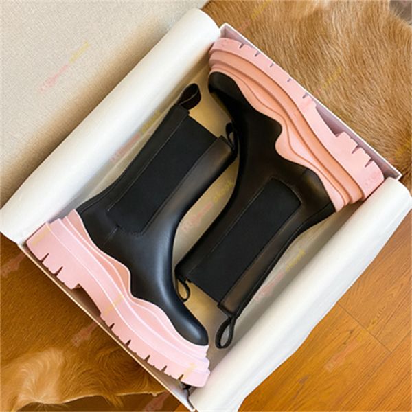 

2022 Top Designer boots Tire Chelsea Platform boots Bottegas outdoor Martin Ankle luxury Anti-Slip Wave Colored Rubber Outsole Elastic Webbing girl women shoes, Color#3
