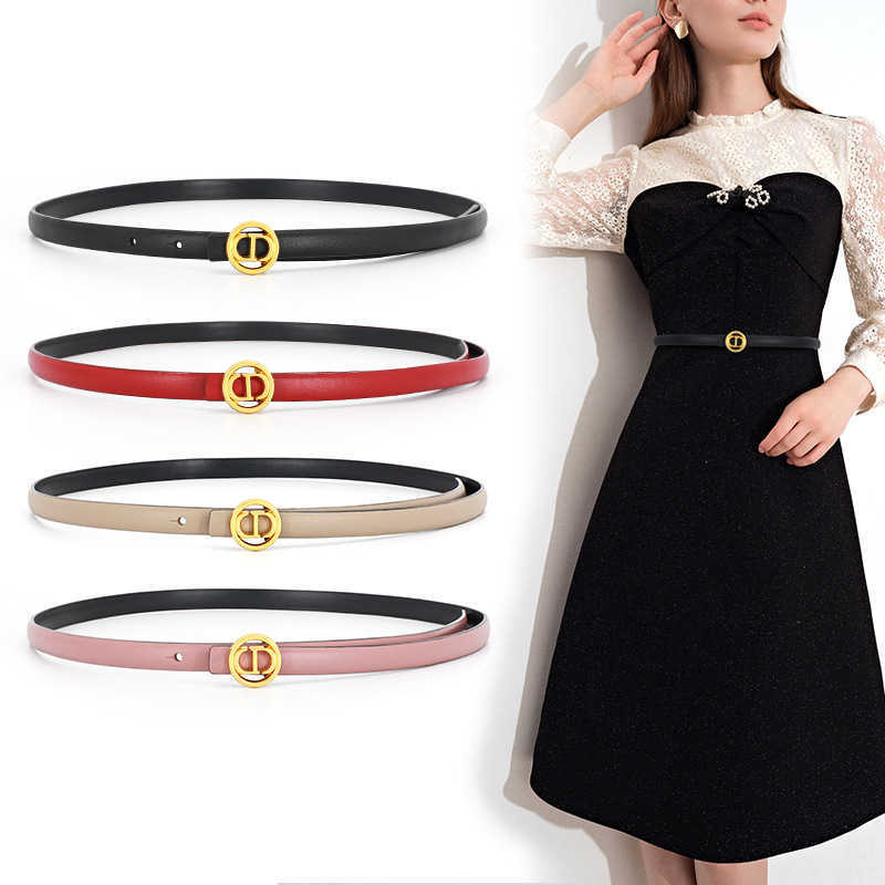 

New Belt Coat Thin Decorative Buckle Women's Versatile Belt Women 0930, Black