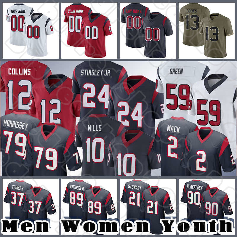 

24 Derek Stingley Jr Jersey 59 Kenyon Green 10 Davis Mills Football Jerseys Roy Lopez Jimmy Morrissey Marlon Mack Jalen Camp Nico Collins Tavierre Thomas Rex Burkhead, Custom men 2022(d z r)