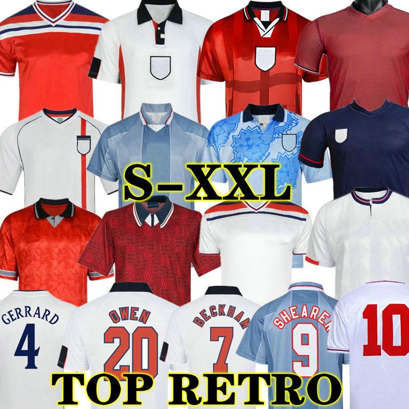 

BECKHAM 2002 OWEN Retro KEEGAN Lampard England soccer jerseys home away 1982 1994 ROONEY GASCOIGNE GERRARD 1998 classic football shirt McDERMOTT, 1996